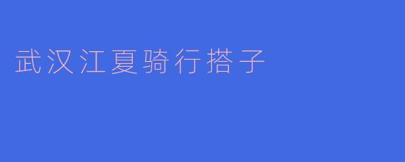 武汉江夏有没有合适的骑行搭子推荐的地方或者活动？