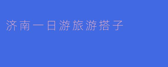 济南一日游旅游搭子