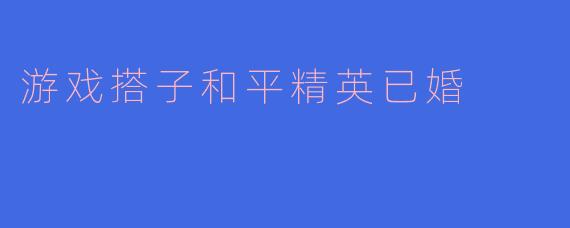 游戏搭子和平精英已婚