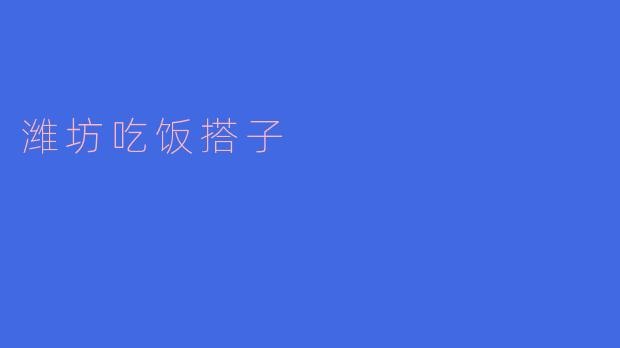 潍坊有什么好推荐的吃饭搭子吗?****