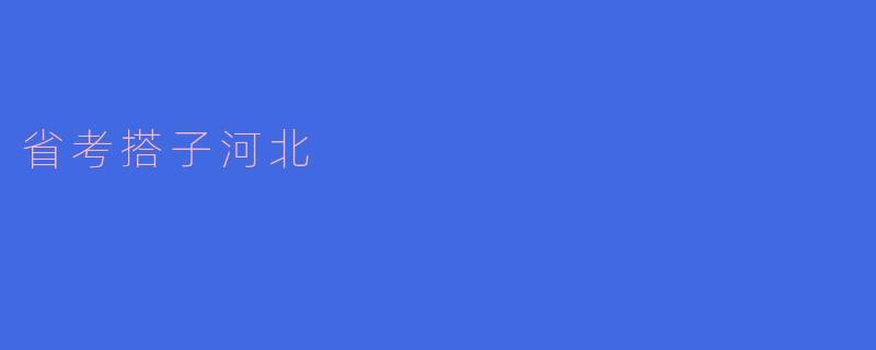 省考搭子河北具体是指什么？如何找到合适的搭子进行复习？