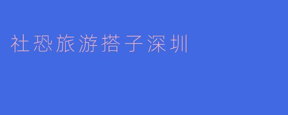 社交恐惧症者的深圳旅游搭子指南