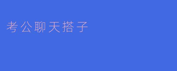 考公聊天搭子