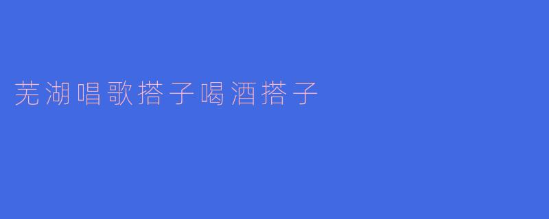 芜湖唱歌搭子喝酒搭子