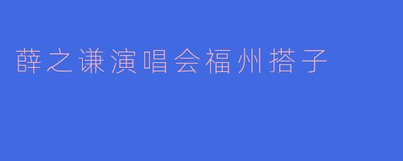 薛之谦演唱会福州搭子