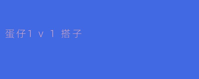 蛋仔1v1搭子