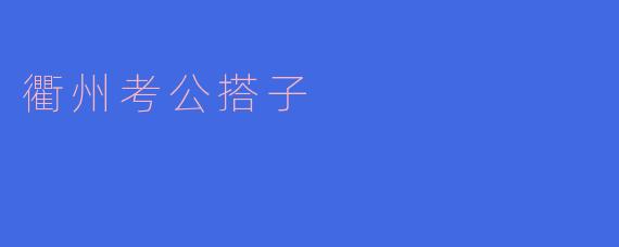 衢州考公搭子