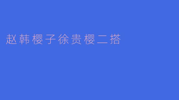 赵韩樱子徐贵樱二搭