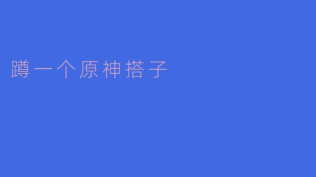 蹲一个原神搭子