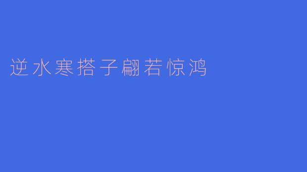 逆水寒搭子翩若惊鸿