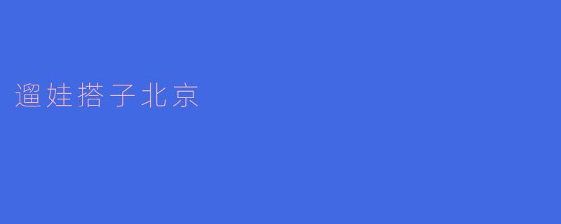 ### 遛娃搭子北京：在城市中寻觅温馨时光
