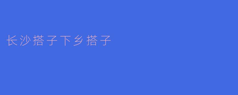 ### 长沙搭子下乡的温暖旅程