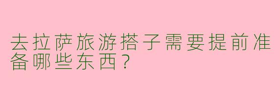 去拉萨旅游搭子需要提前准备哪些东西？
