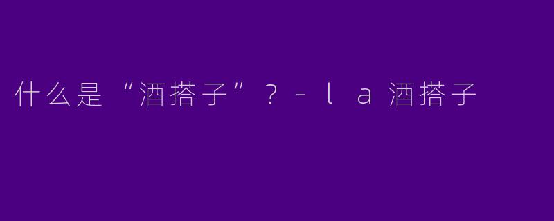 什么是“酒搭子”？-la酒搭子