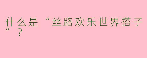 什么是“丝路欢乐世界搭子”？