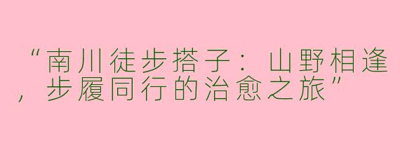 “南川徒步搭子：山野相逢，步履同行的治愈之旅”