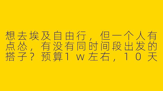 想去埃及自由行，但一个人有点怂，有没有同时间段出发的搭子？预算1w左右，10天左右，主要想看金字塔、红海潜水，求捡或组队！