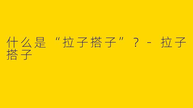 什么是“拉子搭子”？-拉子搭子