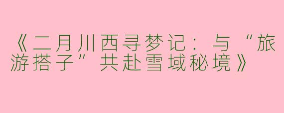 《二月川西寻梦记：与“旅游搭子”共赴雪域秘境》