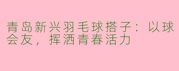 青岛新兴羽毛球搭子：以球会友，挥洒青春活力