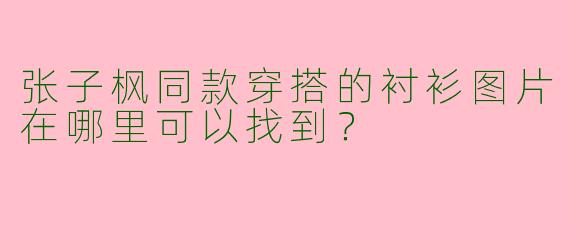张子枫同款穿搭的衬衫图片在哪里可以找到？