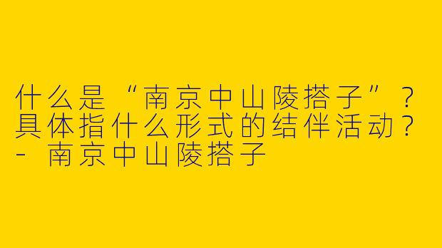 什么是“南京中山陵搭子”？具体指什么形式的结伴活动？