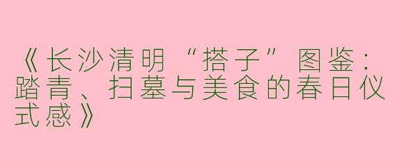 《长沙清明“搭子”图鉴：踏青、扫墓与美食的春日仪式感》