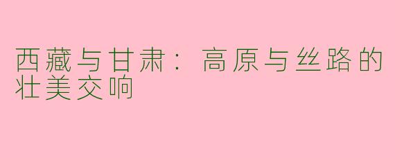 西藏与甘肃：高原与丝路的壮美交响