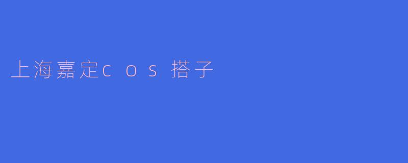 上海嘉定cos搭子