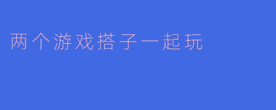 两个游戏搭子一起玩