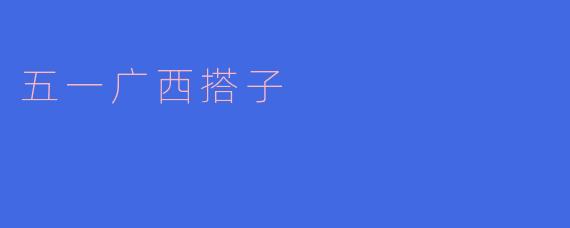 五一广西搭子