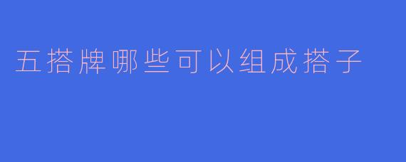 五搭牌中哪些牌型可以组成有效的搭子?