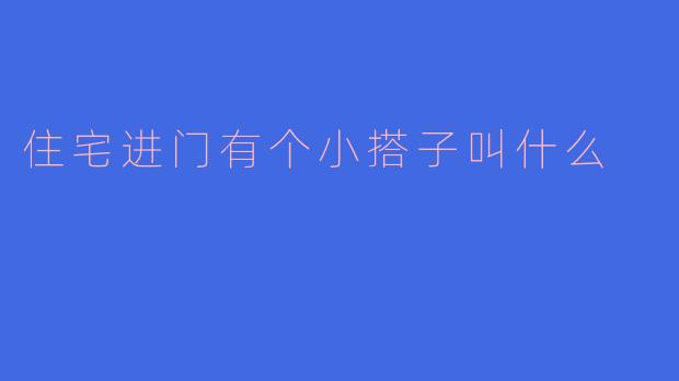 住宅进门处有个小平台或台阶,通常叫什么?
