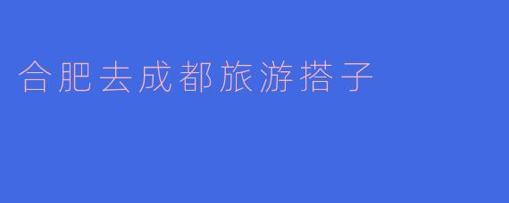 合肥去成都旅游搭子