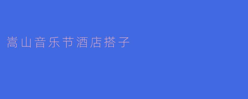 《“酒店搭子”成嵩山音乐节新潮流:拼房省钱,社交升温》