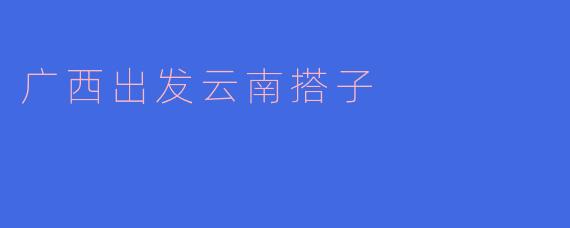 广西出发云南搭子