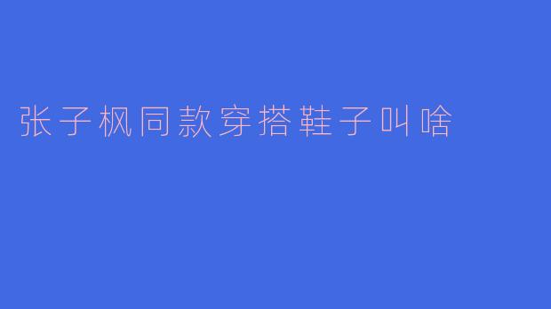 张子枫同款穿搭鞋子叫啥