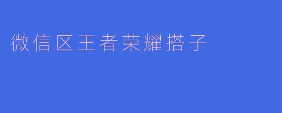 微信区王者荣耀搭子
