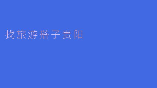 找旅游搭子贵阳