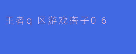 王者q区游戏搭子06