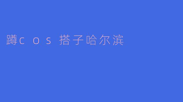 蹲cos搭子哈尔滨