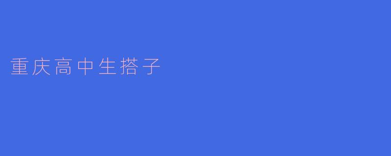 重庆高中生搭子