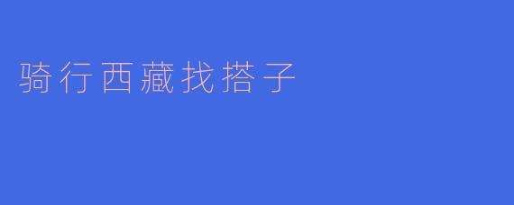 骑行西藏找搭子