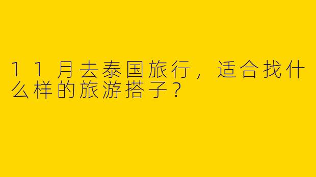 11月去泰国旅行，适合找什么样的旅游搭子？