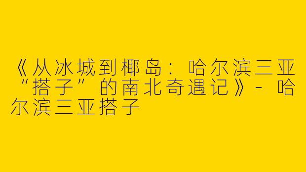 《从冰城到椰岛：哈尔滨三亚“搭子”的南北奇遇记》-哈尔滨三亚搭子