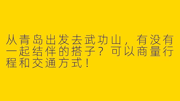 从青岛出发去武功山，有没有一起结伴的搭子？可以商量行程和交通方式！