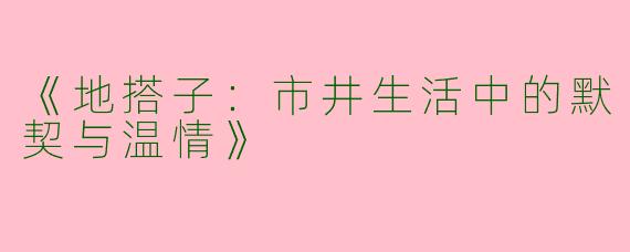 《地搭子：市井生活中的默契与温情》