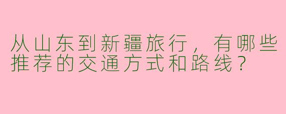 从山东到新疆旅行，有哪些推荐的交通方式和路线？