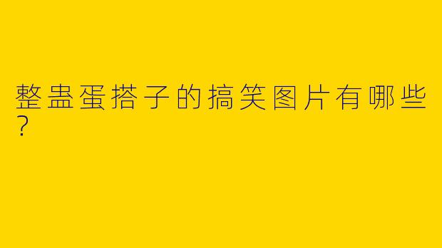 整蛊蛋搭子的搞笑图片有哪些？