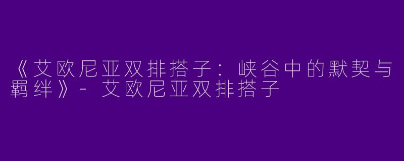 《艾欧尼亚双排搭子：峡谷中的默契与羁绊》